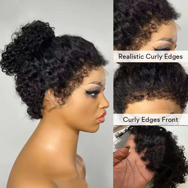 DC Hair Malaysian Bob Kinky Curly Human Hair Frontal Wig