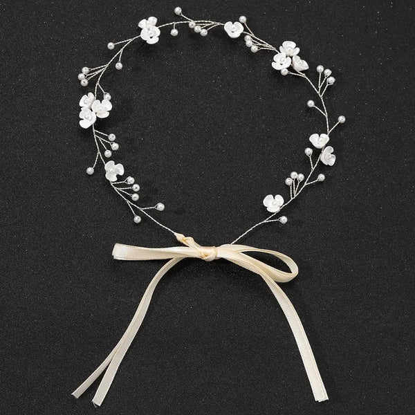 GETNOIVAS Bridal Flower Ribbon Headband