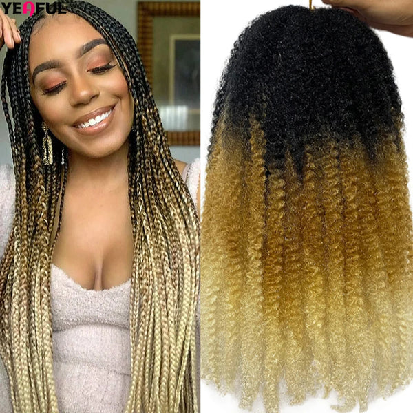 Yeaful 18 Inch Synthetic Pre Looped Marley Twists Crochet Hair