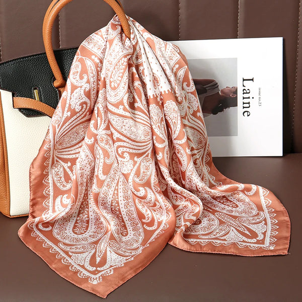 Bohemian Style Print Luxury Silk Scarf