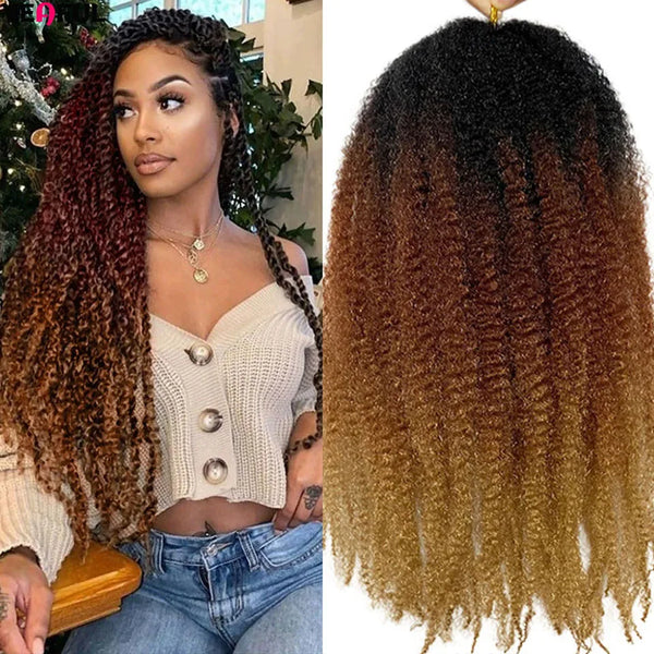 Yeaful 18 Inch Synthetic Pre Looped Marley Twists Crochet Hair