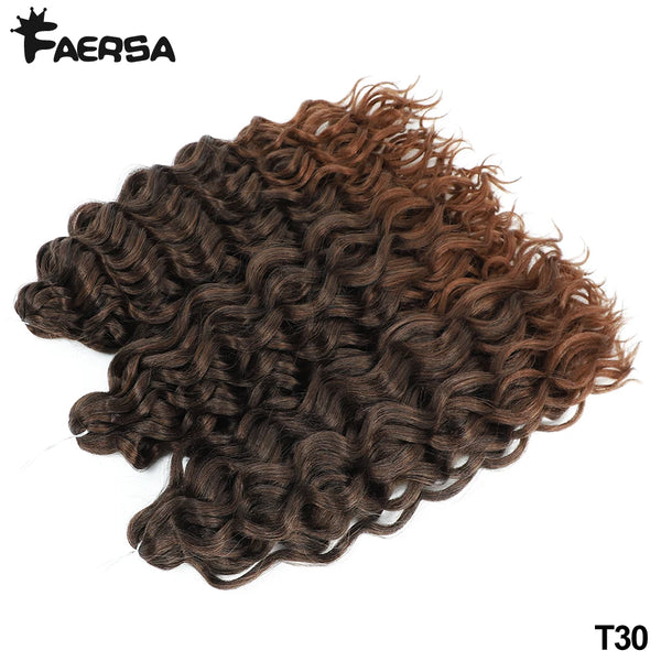 Faersa Synthetic Deep Wavy Twist Colorful Crochet Hair