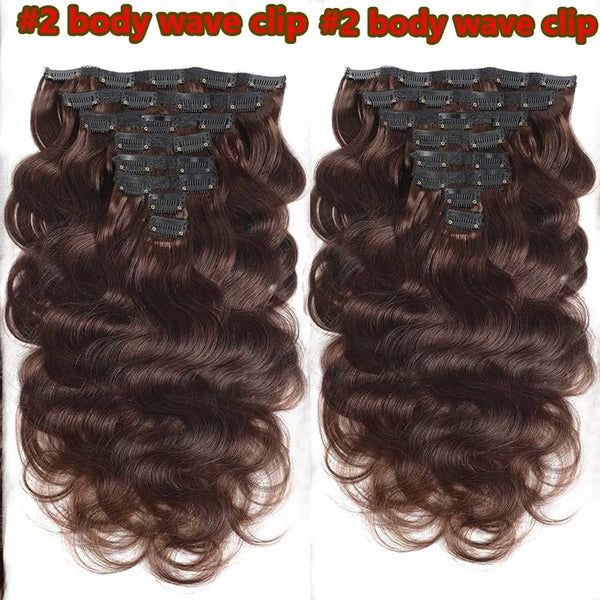 Yeslestm Brazilian Clip in Virgin Body Wave Hair Extensions