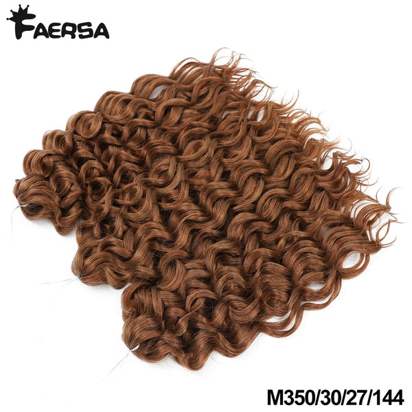 Faersa Synthetic Deep Wavy Twist Colorful Crochet Hair