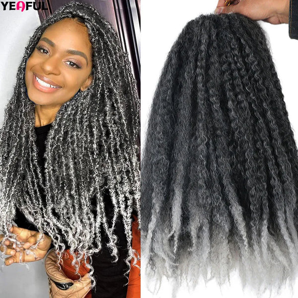Yeaful 18 Inch Synthetic Pre Looped Marley Twists Crochet Hair