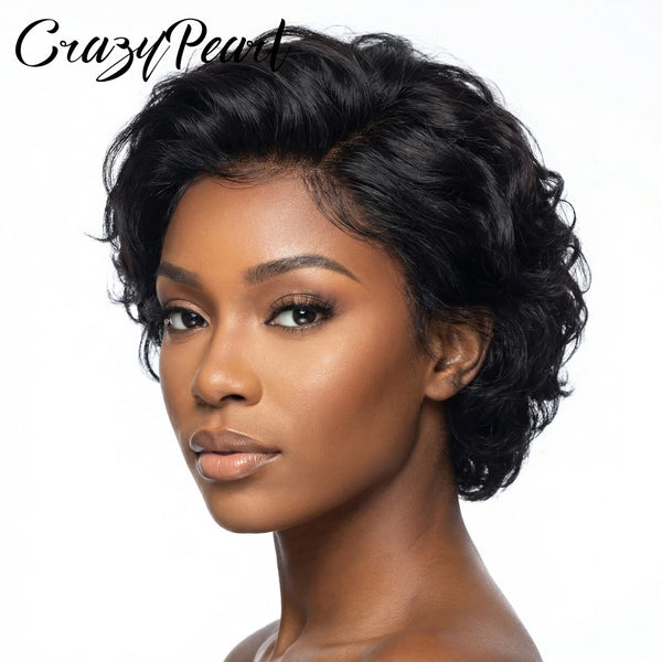 CrazyPearl Brazilian Pixie Cut Remy Human Hair Wig