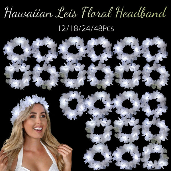LED Hawaiian Floral Light Up Flower Crown (Bulk Buy)