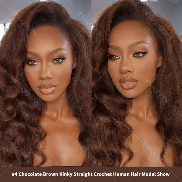 Wig Queen Yaki Straight Remy Human Hair Crochet Bundles