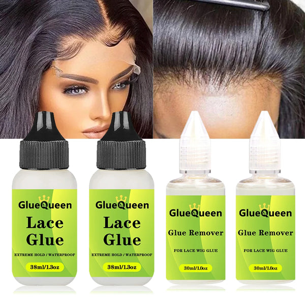 GlueQueen Waterproof Wig Glue Hair Rep/Glue Remover for Lace Front Wig