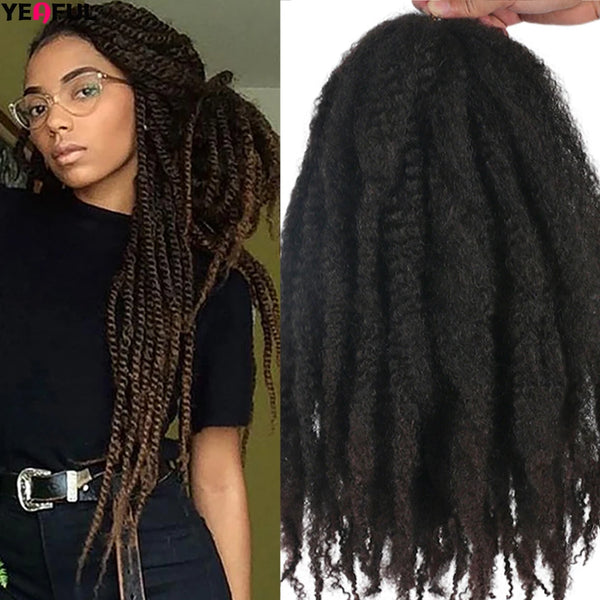 Yeaful 18 Inch Synthetic Pre Looped Marley Twists Crochet Hair