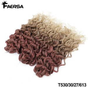 Faersa Synthetic Deep Wavy Twist Colorful Crochet Hair