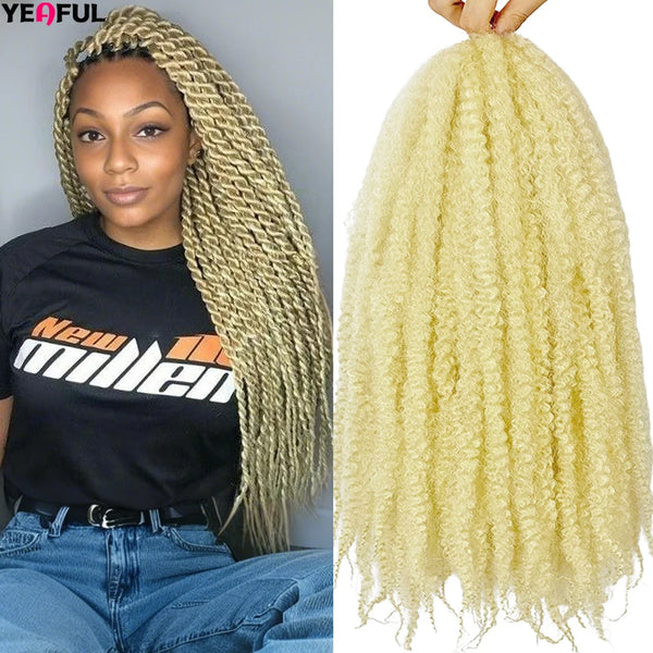Yeaful 18 Inch Synthetic Pre Looped Marley Twists Crochet Hair