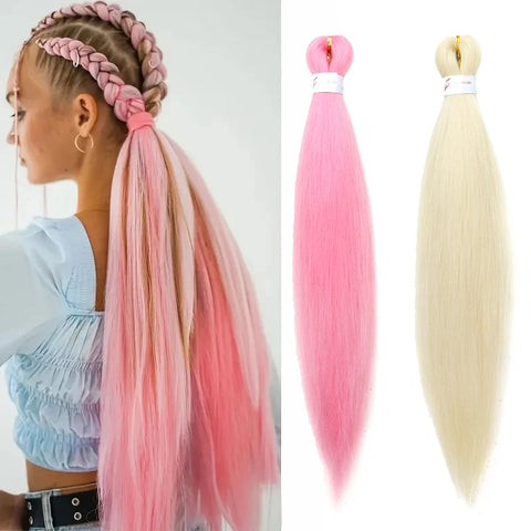 Wigsin 20Inch Synthetic Pre Stretched Yaki Straight Hair Bundles