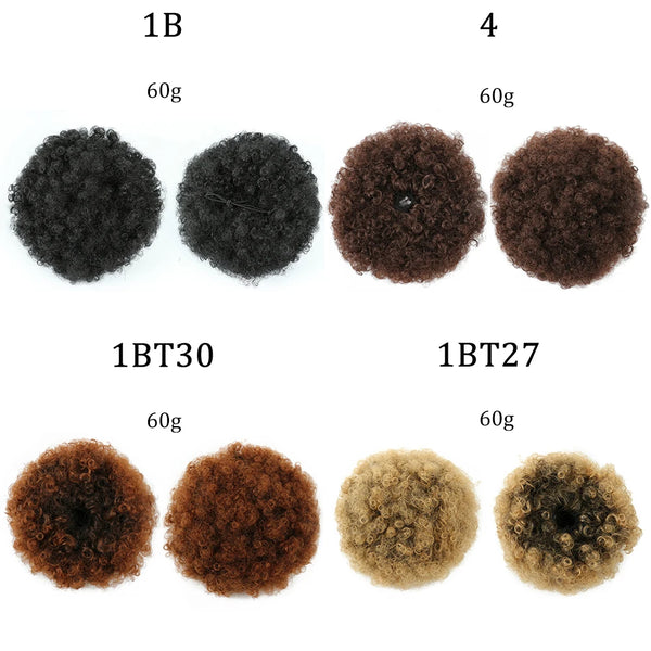 Zenyinfa Synthetic Clip In/Drawstring Afro Puffs