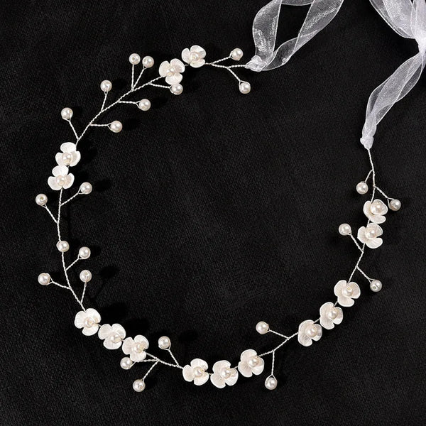 GETNOIVAS Bridal Flower Ribbon Headband