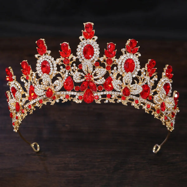 George Black Baroque Luxury Water Drop Flower Bridal Tiara