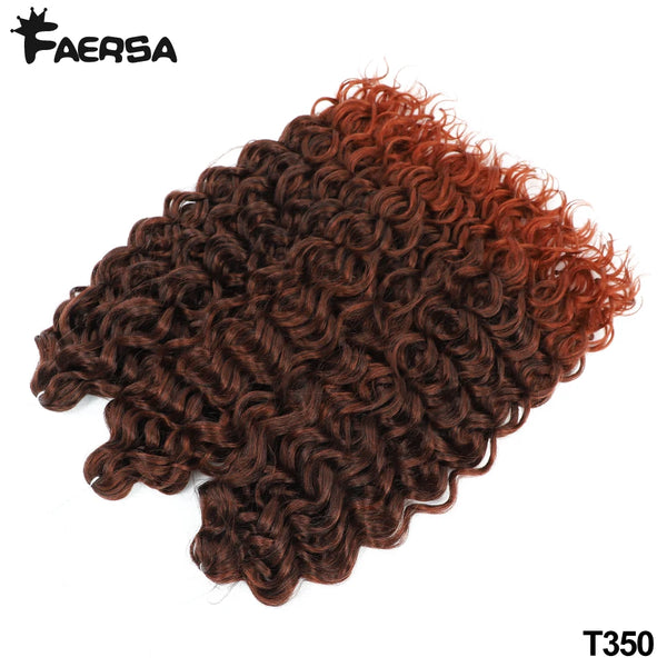 Faersa Synthetic Deep Wavy Twist Colorful Crochet Hair