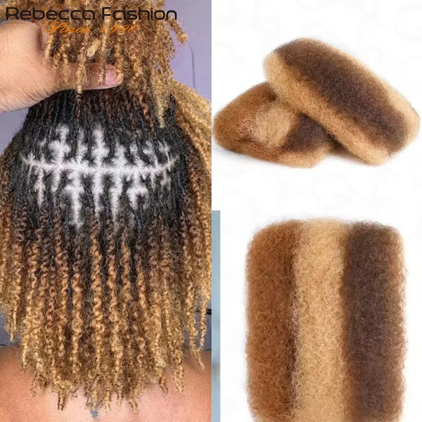 QVR Afro Kinky Bulk Three Colors P4/30/27 Human Hair For Braiding Dreadlock Hair 50g Per Pack Virgin Remy Human Hair Extensions