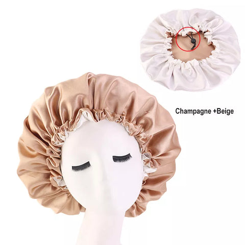 Reversible and Adjustable Satin Hair Bonnet