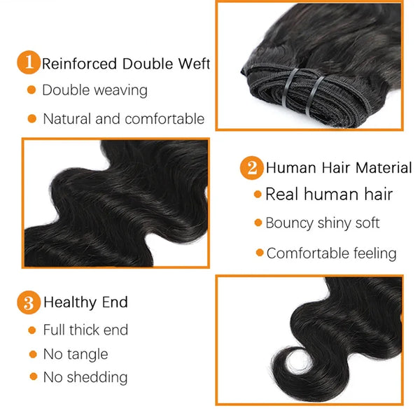 Eotltiue Brazilian Body Wave Remy Human Hair 8PC/Set Clip In Extensions