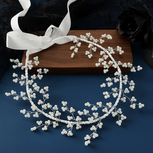 GETNOIVAS Bridal Flower Ribbon Headband
