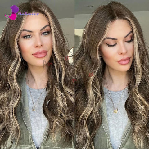 Anlimeer Brazilian Highlighted Body Wave Remy Human Hair Wig
