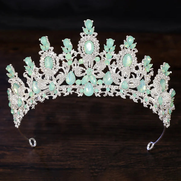 George Black Baroque Luxury Water Drop Flower Bridal Tiara