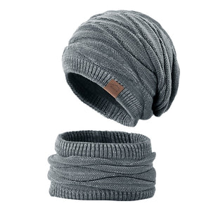 Shatangju Winter Knitted Beanie Hat Scarf Set