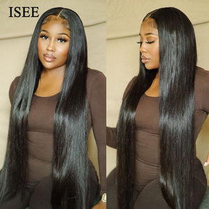 ISEE Malaysian Straight Lace Frontal or Closure Remy Human Hair Wig