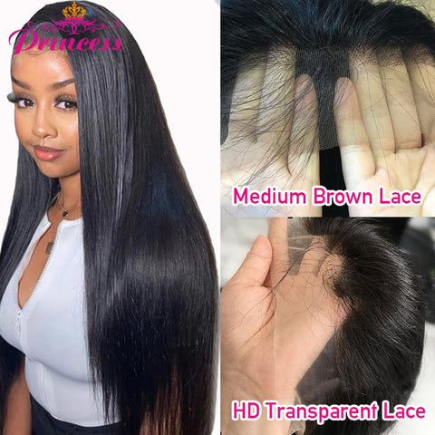 Princess Brazilian HD Transparent Lace Front Human Hair Wig
