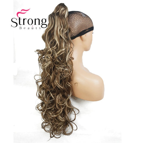 StrongBeauty Curly Synthetic Clip-In Claw Drawstring Ponytail Hair Extension
