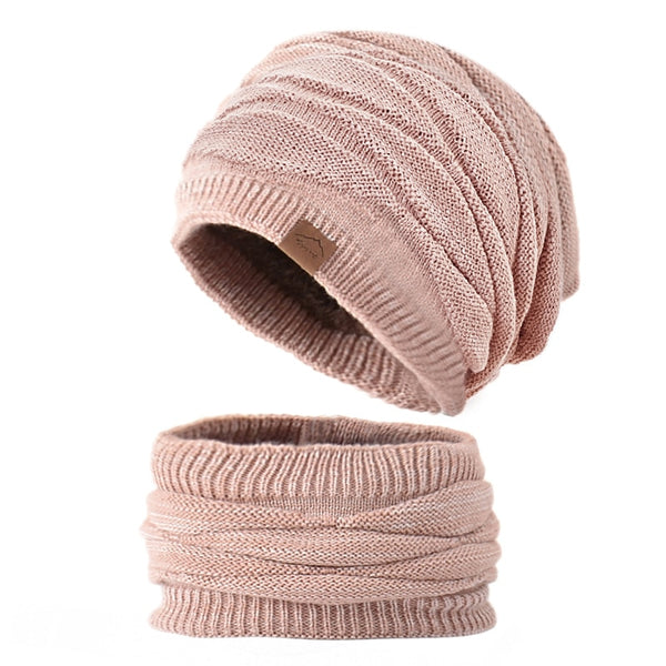 Shatangju Winter Knitted Beanie Hat Scarf Set