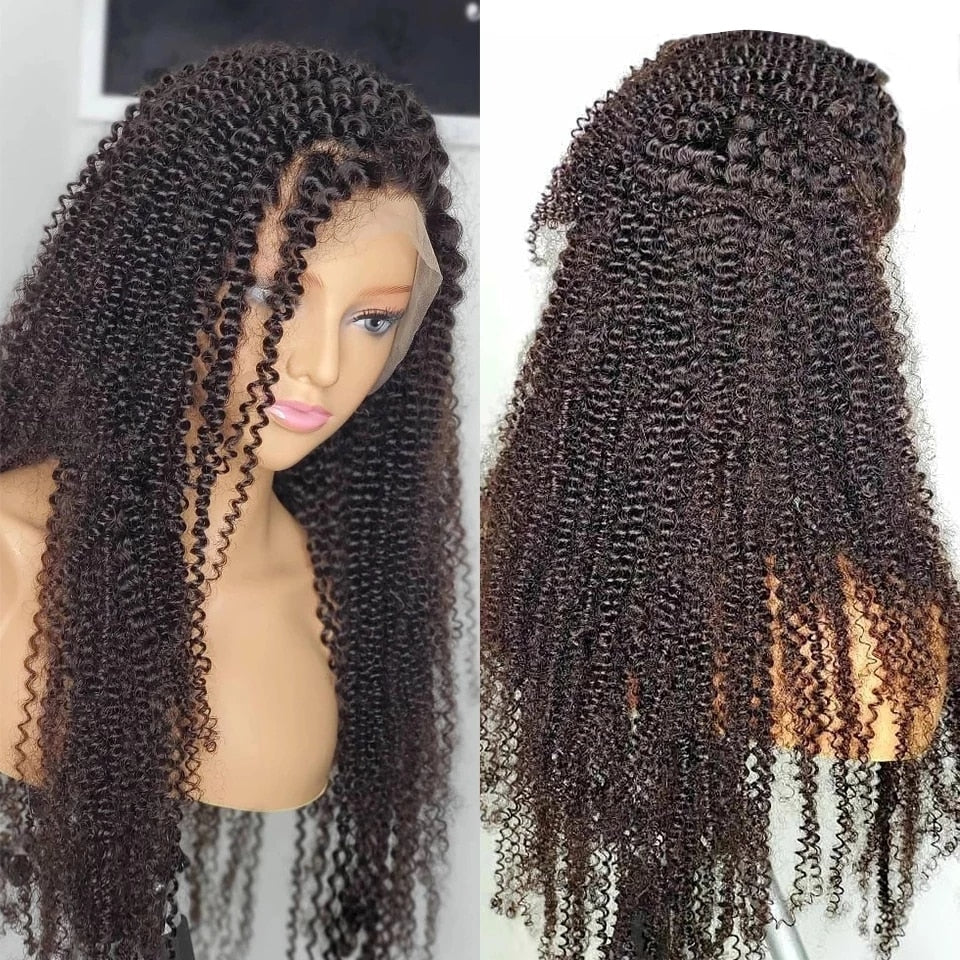 KeLang Mongolian 4B 4C Afro Kinky Curly Remy Human Hair Wig