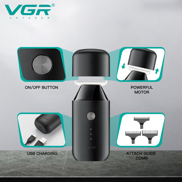 VGR Rechargeable Mini Electric Cordless Hair Clipper/Electric Cordless Beard Trimmer