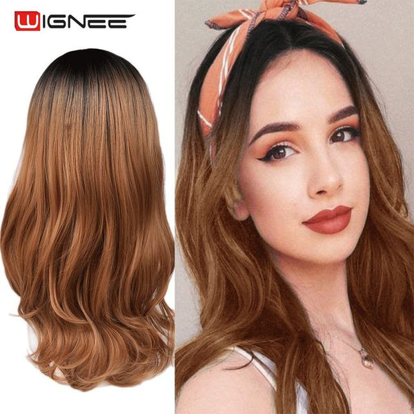 WIGNEE Synthetic Body Wave Side Part Heat Resistant Wig