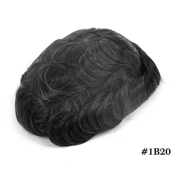 Ehairc 100% Indian Human Hair Prosthesis 0.12mm Injection Skin Toupee