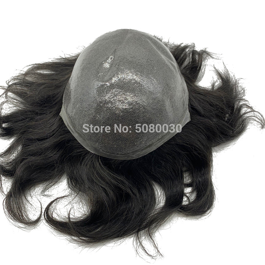 HRF Toupee Thin Skin Natural Hairline Remy Hair Piece
