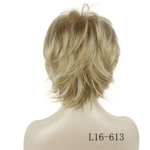 StrongBeauty Women's Short Straight Layered Hair Synthetic Full Wig