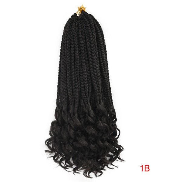 TOMO 14 18 24 Inch Synthetic Crochet Curly Hair Box Braids