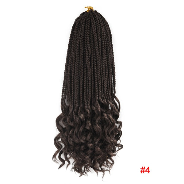 TOMO 14 18 24 Inch Synthetic Crochet Curly Hair Box Braids
