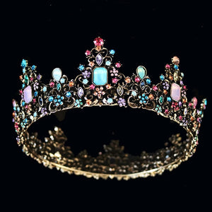 KMVEXO Baroque Royal Queen Colorful Crystal Jelly Crown