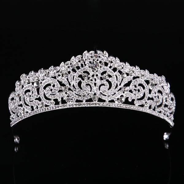 KMVEXO Baroque Crystal AB Bridal Crown
