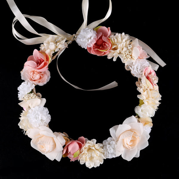 KMVEXO Handmade Luxury Bridal Flower Pearl Beaded Headpiece