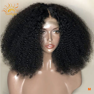 Sunlight Peruvian Afro Kinky Curly Pre Plucked Lace Wig
