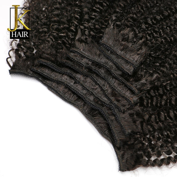 JK Hair Mongolian Afro Kinky Curly Clip In Remy Human Hair Extensions