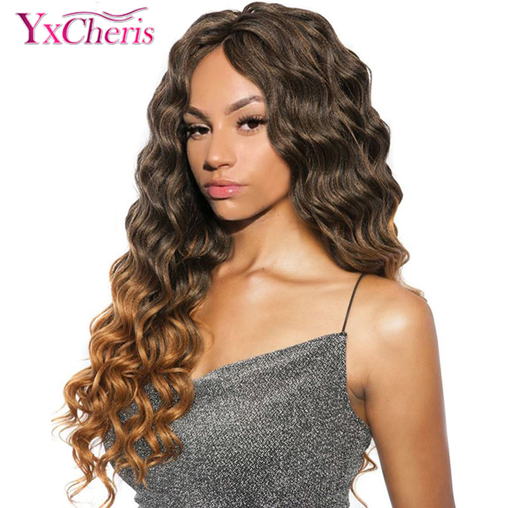 YxCheris Premium Synthetic Deep Wave Crochet Hair Extension