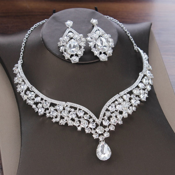 Baroque Crystal Water Drop Bridal Jewelry Set
