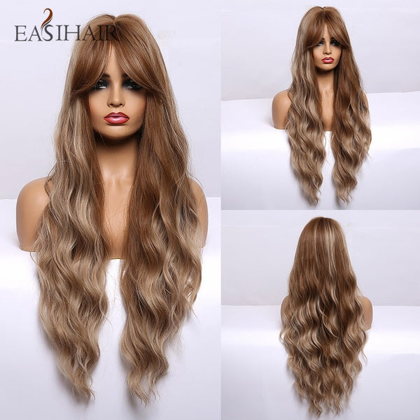 EASIHAIR Synthetic Body Wave Wig With Bangs