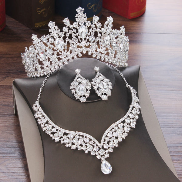 KMVEXO Baroque Crystal Wedding Jewelry Set