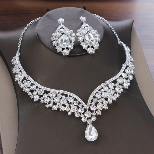 KMVEXO Baroque Crystal Wedding Jewelry Set